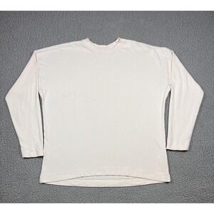 Ayr Early Morning Tee Womens N White Seashell Crew Neck Long Sleeve Shirt Cotton